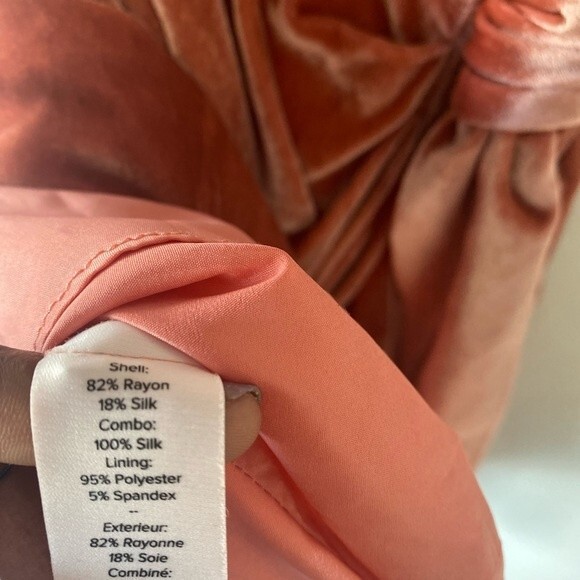 Cinq A Sept pink spaghetti strap mini cocktail semiformal drsss velvet texture - Picture 11 of 12